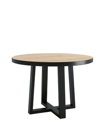 Alveris Round Extendable Acrylic Dining Table 100-140-180cm – Anthracite Loft Desk