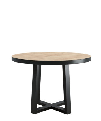 Alveris Round Extendable Acrylic Dining Table 100-140-180cm – Anthracite Loft Desk
