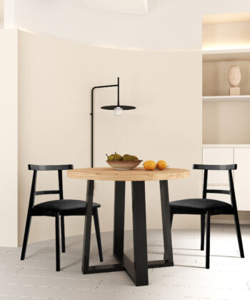 Alveris Round Extendable Acrylic Dining Table 100-140-180cm – Anthracite Loft Desk