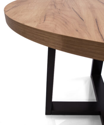 Alveris Round Extendable Acrylic Dining Table 100-140-180cm – Anthracite Loft Desk