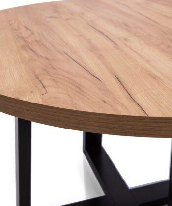 Alveris Round Extendable Acrylic Dining Table 100-140-180cm – Anthracite Loft Desk