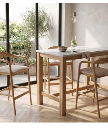 Ashen Elegance Luxury Bar Stool | Ash Wood Kitchen Island Stool Ireland