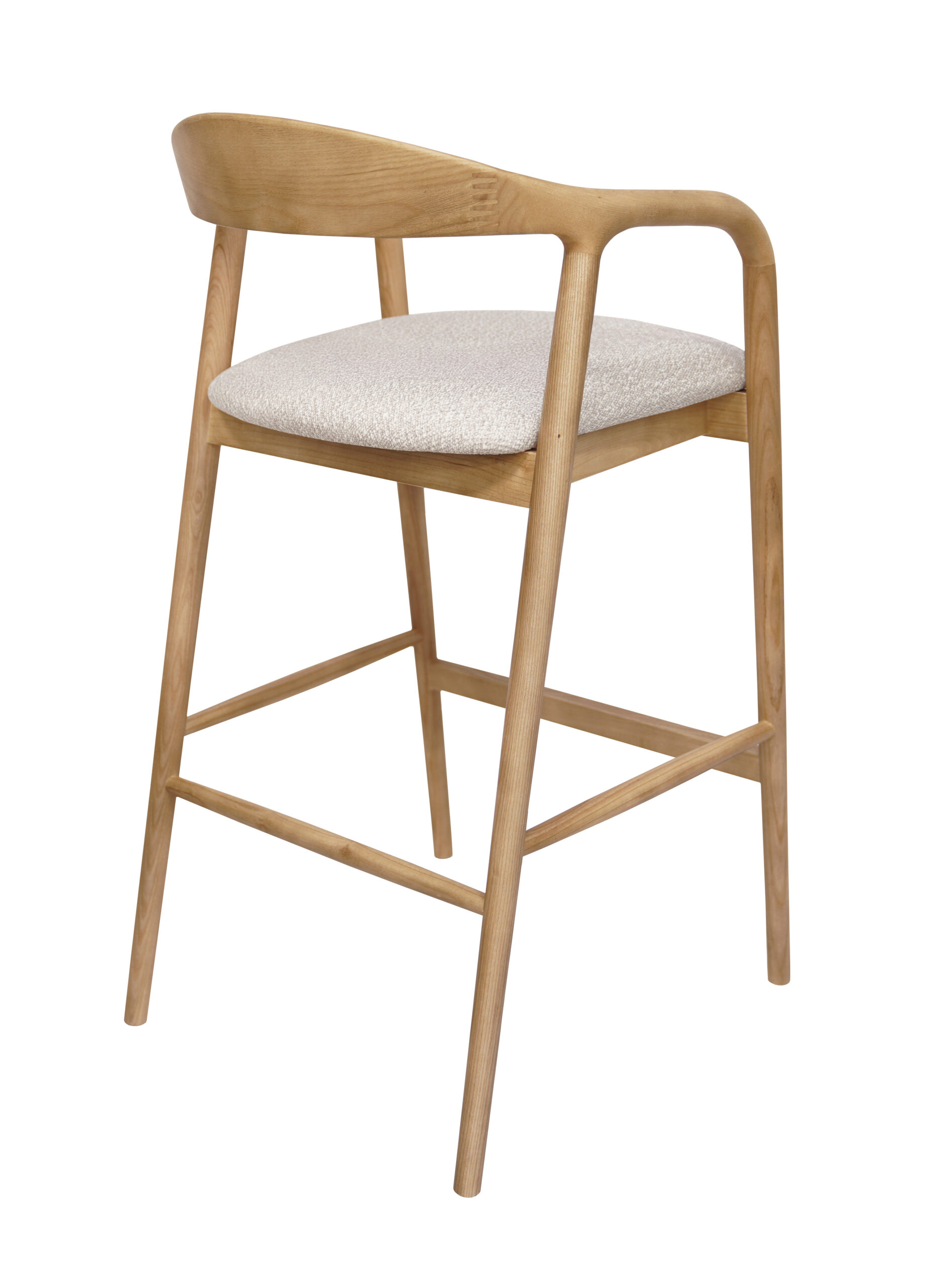 Ashen Elegance Luxury Bar Stool | Ash Wood Kitchen Island Stool Ireland