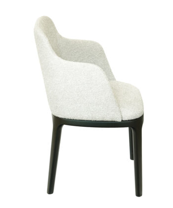Bouclé Chair | Luxury Black Beechwood Dining Armchair
