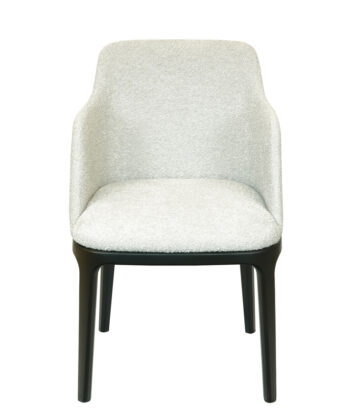 Bouclé Chair | Luxury Black Beechwood Dining Armchair