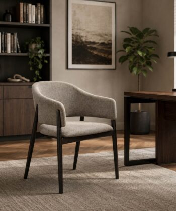Designer Dining Chair – Luxury Upholstered Armchair with Beech Legs | PouffeLOVE