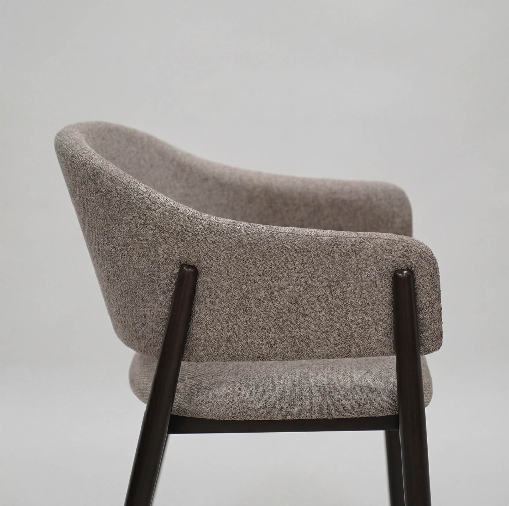Designer Dining Chair – Luxury Upholstered Armchair with Beech Legs | PouffeLOVE