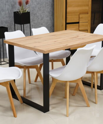 Kamel Rectangular Industrial Dining Table 120&times;80 cm &ndash; Wotan Oak Loft Desk