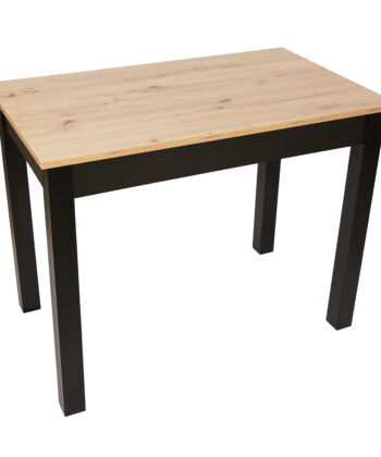Florian Compact Rectangular Dining Table 90×60 cm – Artisan Oak & Black Legs