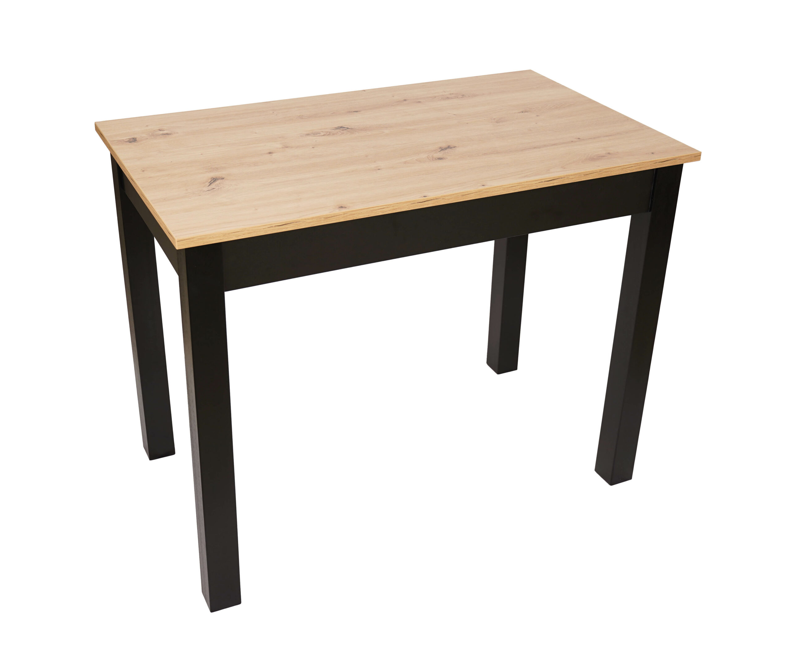 Florian Compact Rectangular Dining Table 90×60 cm – Artisan Oak & Black Legs