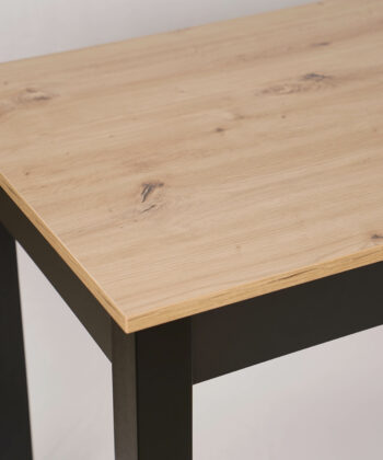 Florian Compact Rectangular Dining Table 90×60 cm – Artisan Oak & Black Legs