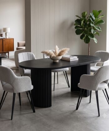 ELEMENTS 180cm All-Black Extendable Dining Table