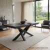 Alveris Rectangular Extendable Acrylic Dining Table 140-180×80 cm – Anthracite Loft Desk