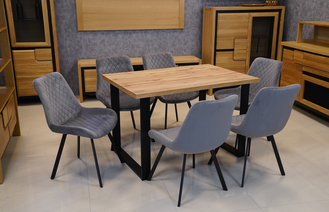 Kamel Rectangular Industrial Dining Table 120×80 cm – Wotan Oak Loft Desk
