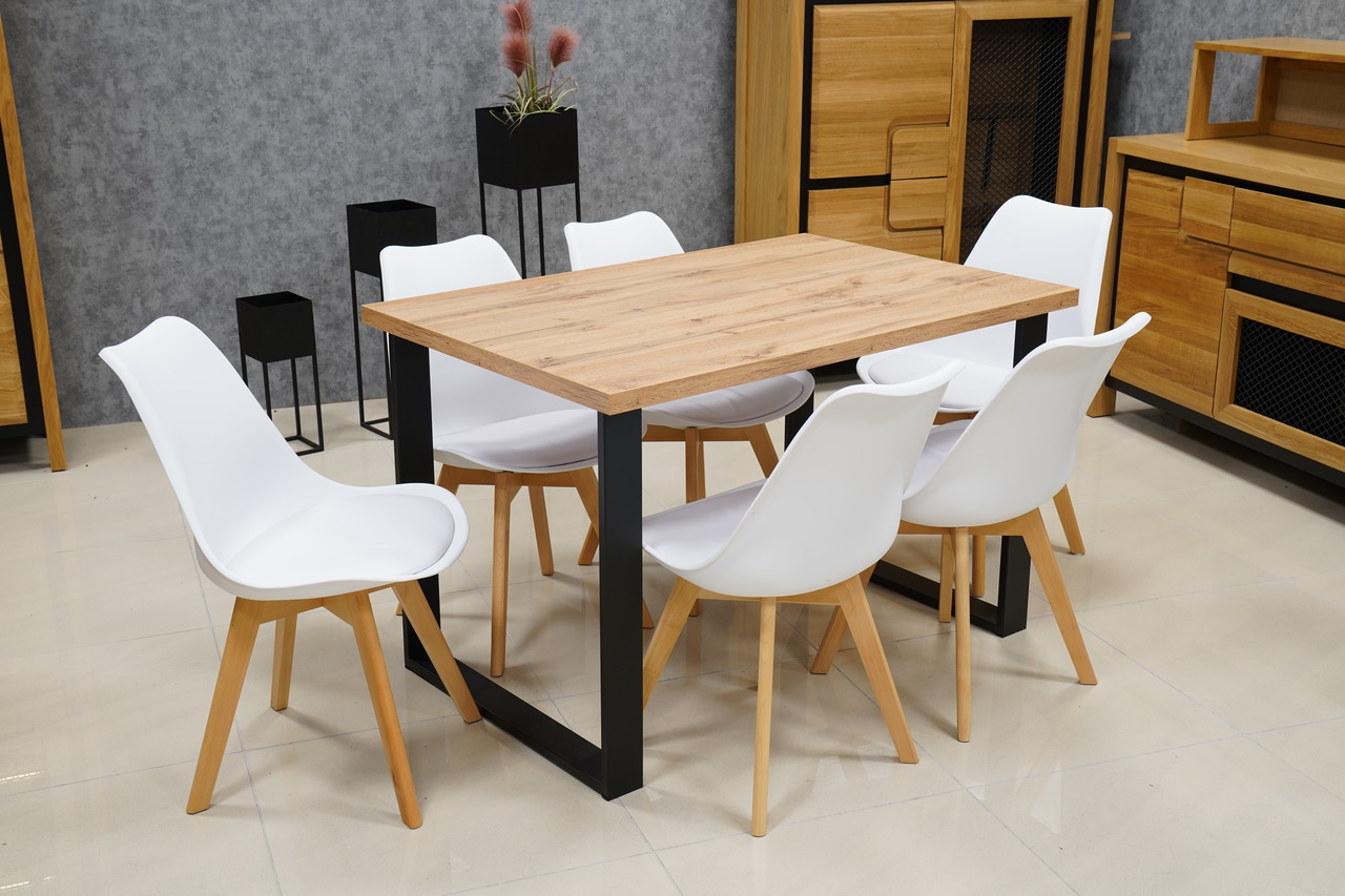 Kamel Rectangular Industrial Dining Table 120×80 cm – Wotan Oak Loft Desk