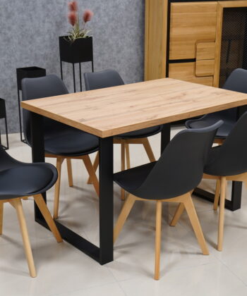 Kamel Rectangular Industrial Dining Table 120×80 cm – Wotan Oak Loft Desk