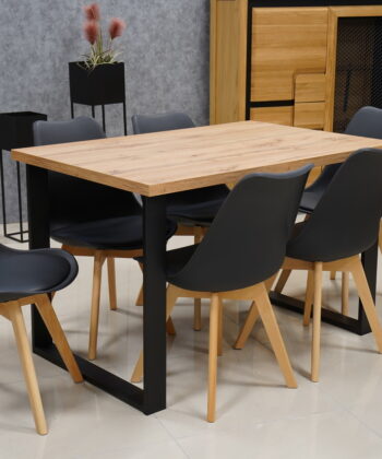 Kamel Rectangular Industrial Dining Table 120×80 cm – Wotan Oak Loft Desk