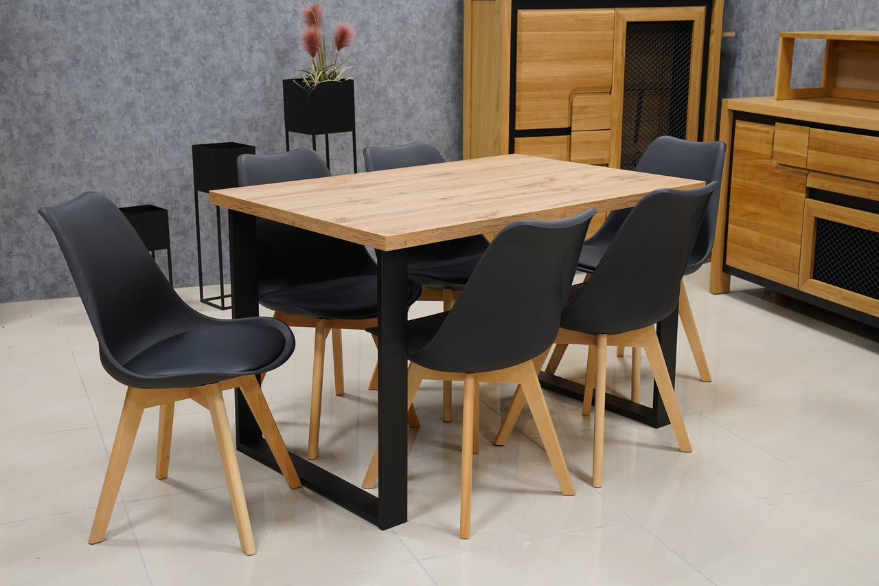 Kamel Rectangular Industrial Dining Table 120×80 cm – Wotan Oak Loft Desk