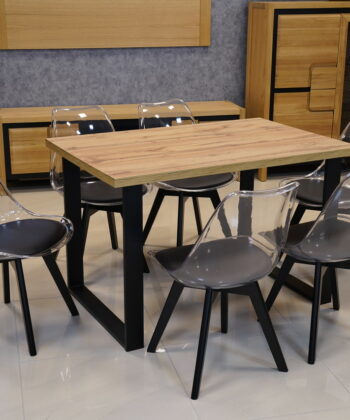 Kamel Rectangular Industrial Dining Table 120×80 cm – Wotan Oak Loft Desk
