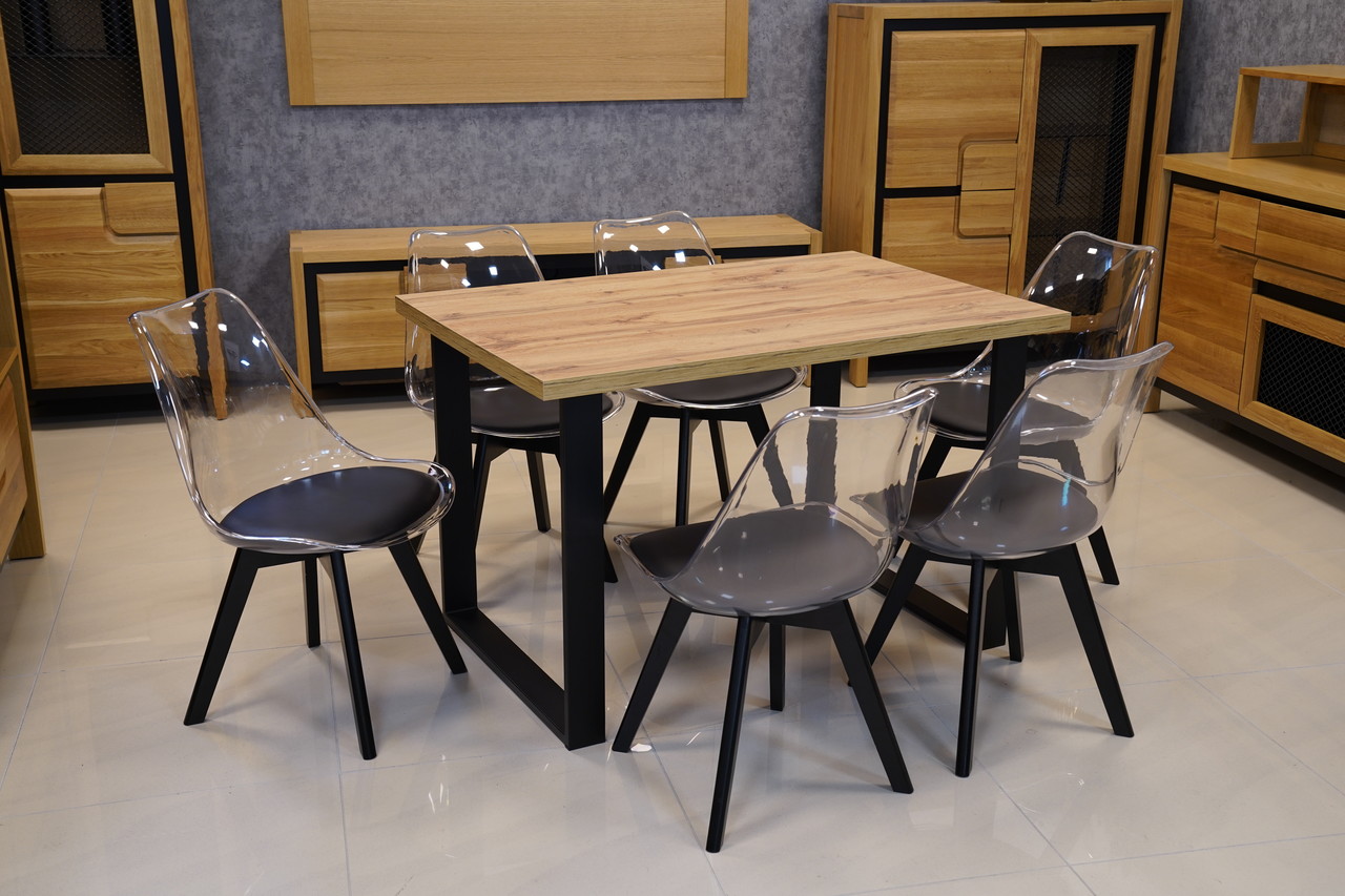 Kamel Rectangular Industrial Dining Table 120×80 cm – Wotan Oak Loft Desk