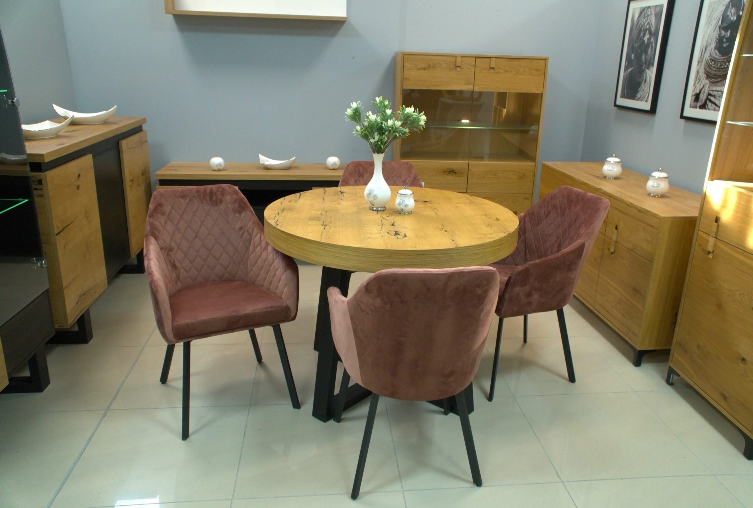 Montana Luxury Quilted Dining Chair | Ash Grey Velvet Armchair Ireland