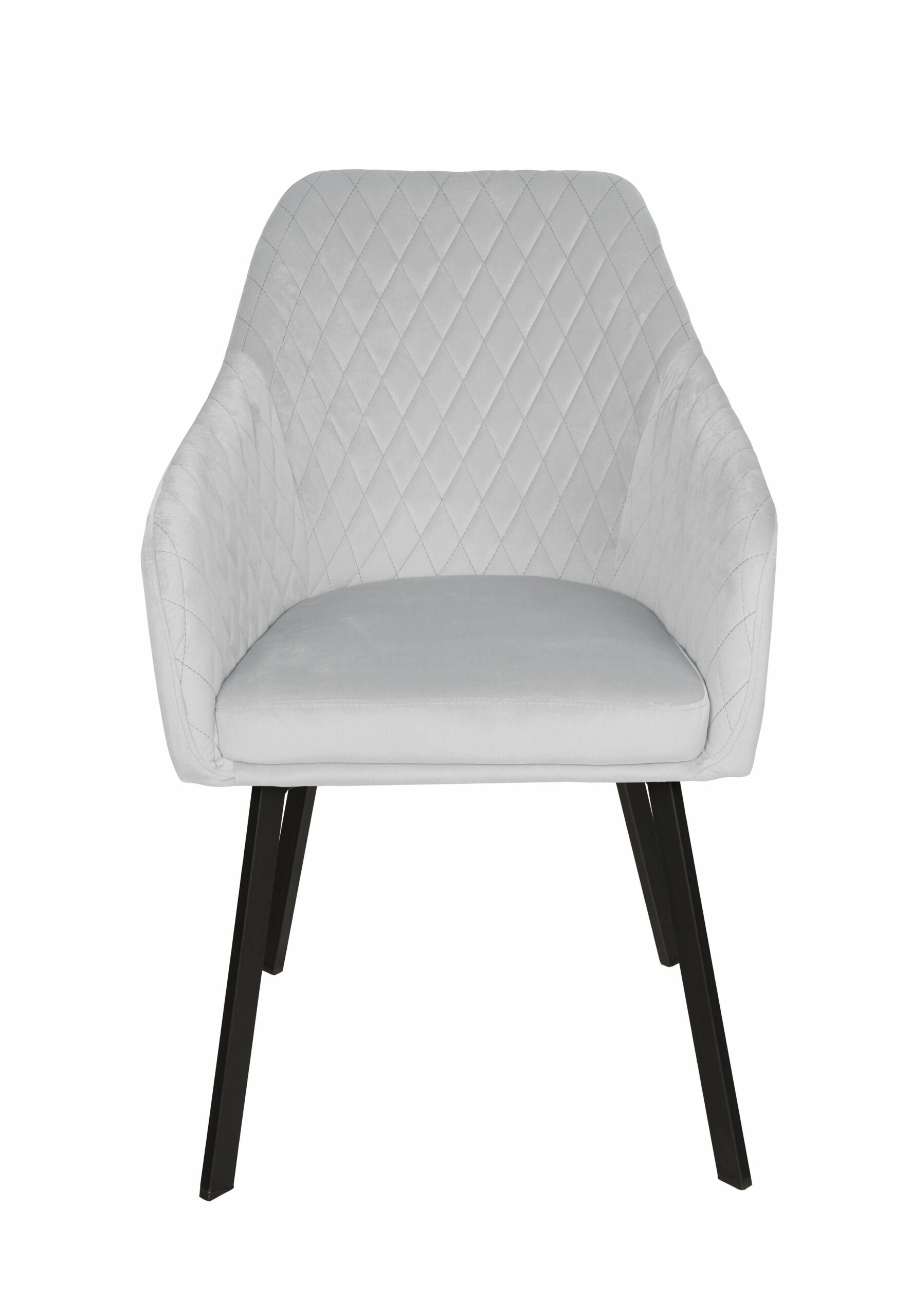 Montana Luxury Quilted Dining Chair | Ash Grey Velvet Armchair Ireland