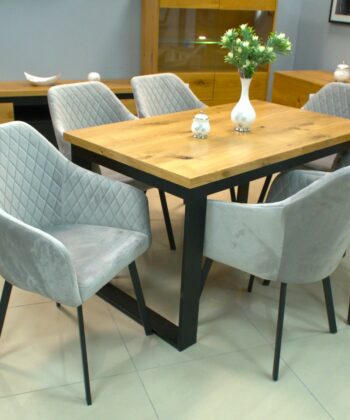 Montana Luxury Quilted Dining Chair | Ash Grey Velvet Armchair Ireland