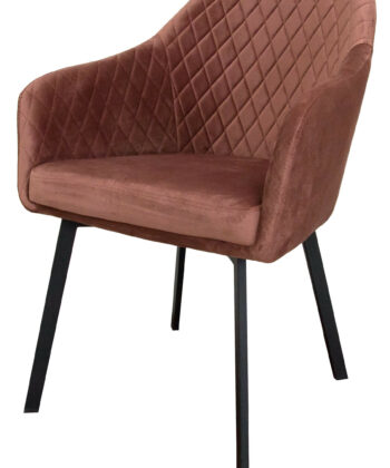 Montana Luxury Quilted Dining Chair | Ash Grey Velvet Armchair Ireland