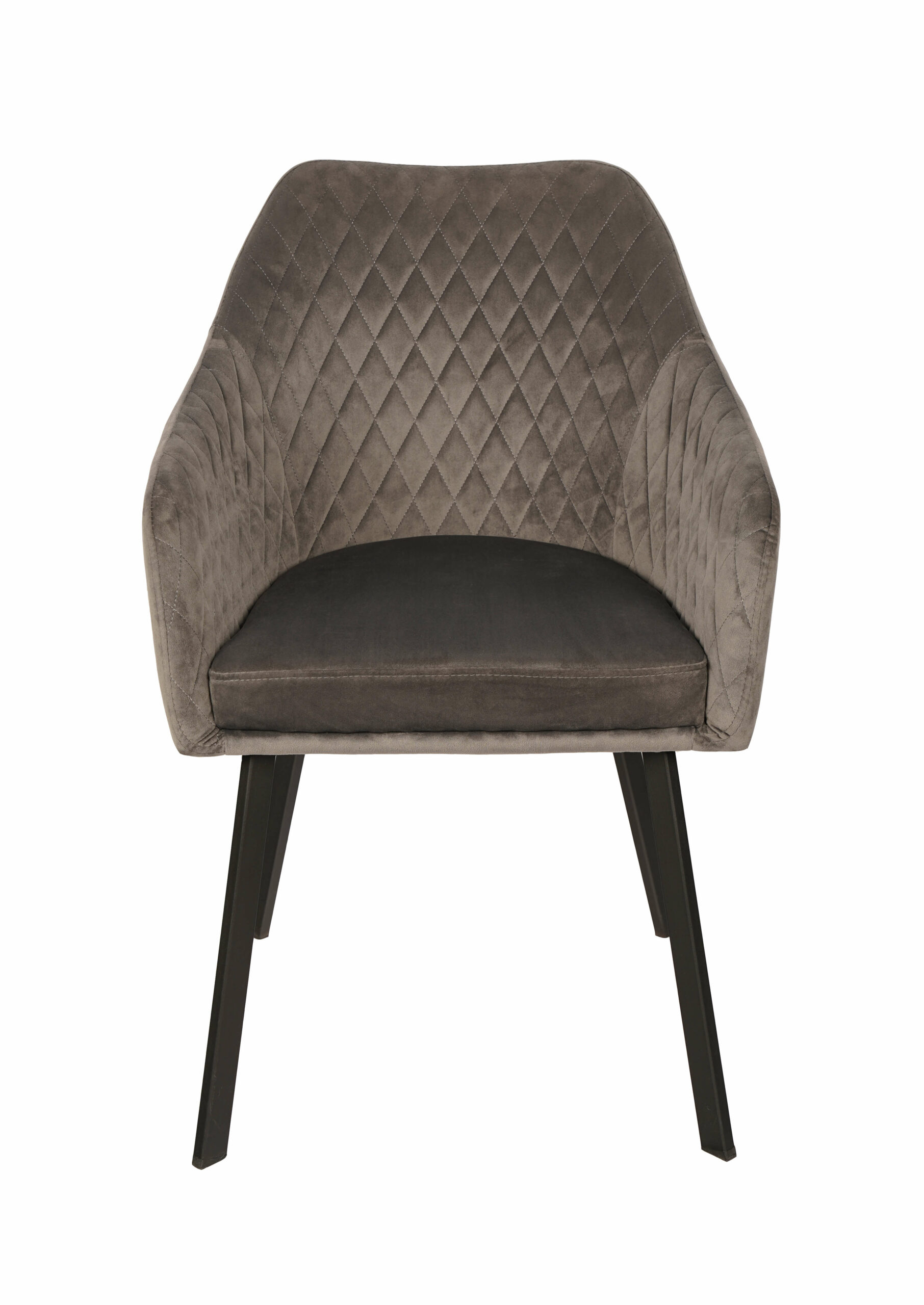 Montana Luxury Quilted Dining Chair | Ash Grey Velvet Armchair Ireland