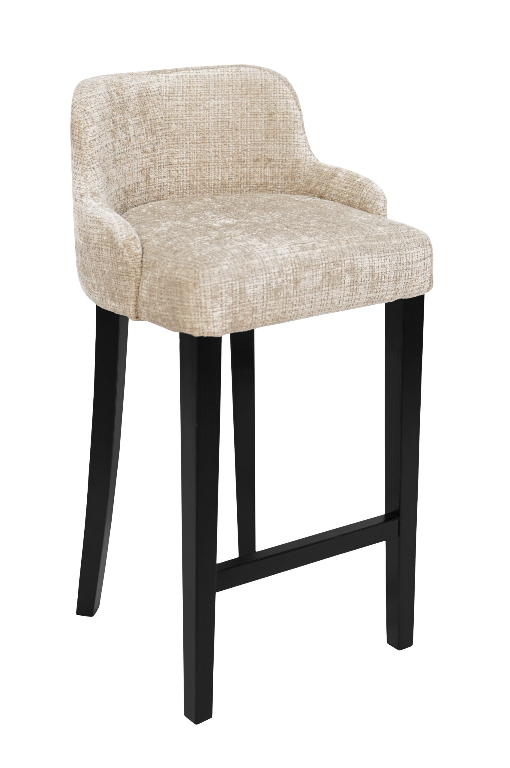 Nordic Noir Luxury Bar Stool | Black Beech Wood Kitchen Island Chair