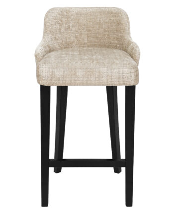 Nordic Noir Luxury Bar Stool | Black Beech Wood Kitchen Island Chair