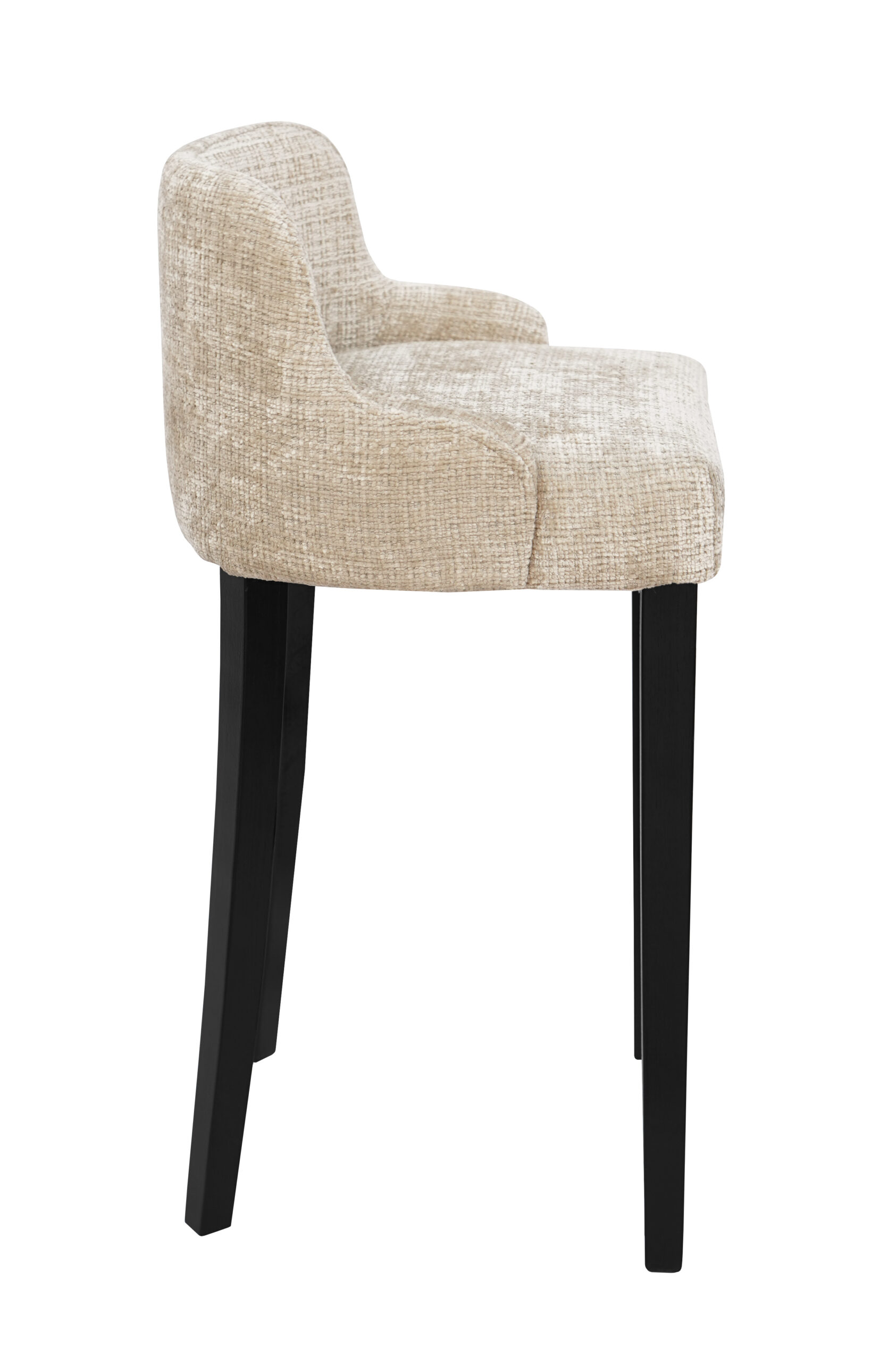 Nordic Noir Luxury Bar Stool | Black Beech Wood Kitchen Island Chair