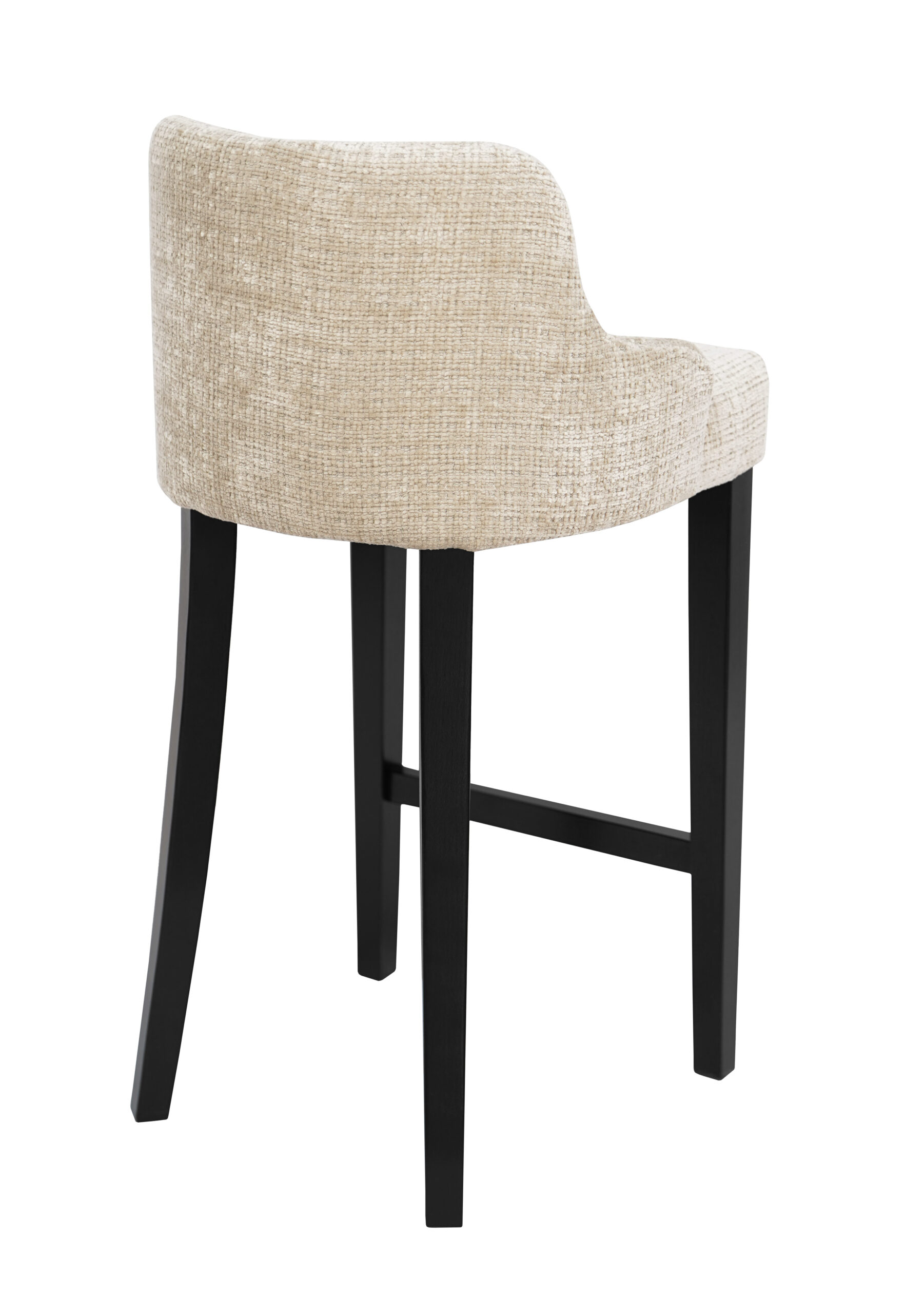 Nordic Noir Luxury Bar Stool | Black Beech Wood Kitchen Island Chair