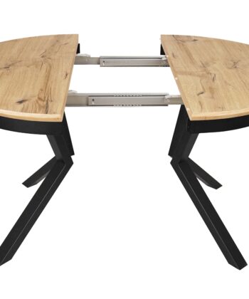 Nova Round Extendable Dining Table ø 100+50 cm – Knotty Oak Veneer Geometric Desk