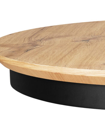 Nova Round Extendable Dining Table ø 100+50 cm – Knotty Oak Veneer Geometric Desk
