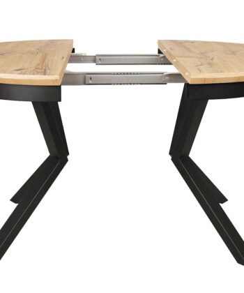 Nova Round Extendable Dining Table ø 100+50 cm – Knotty Oak Veneer Geometric Desk