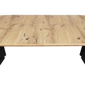 Nova Round Extendable Dining Table ø 100+50 cm – Knotty Oak Veneer Geometric Desk