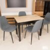 Florian Compact Rectangular Dining Table 90×60 cm – Artisan Oak & Black Legs