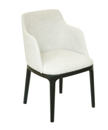 Bouclé Chair | Luxury Black Beechwood Dining Armchair