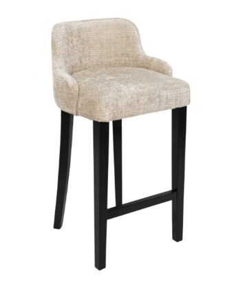 Nordic Noir Luxury Bar Stool | Black Beech Wood Kitchen Island Chair