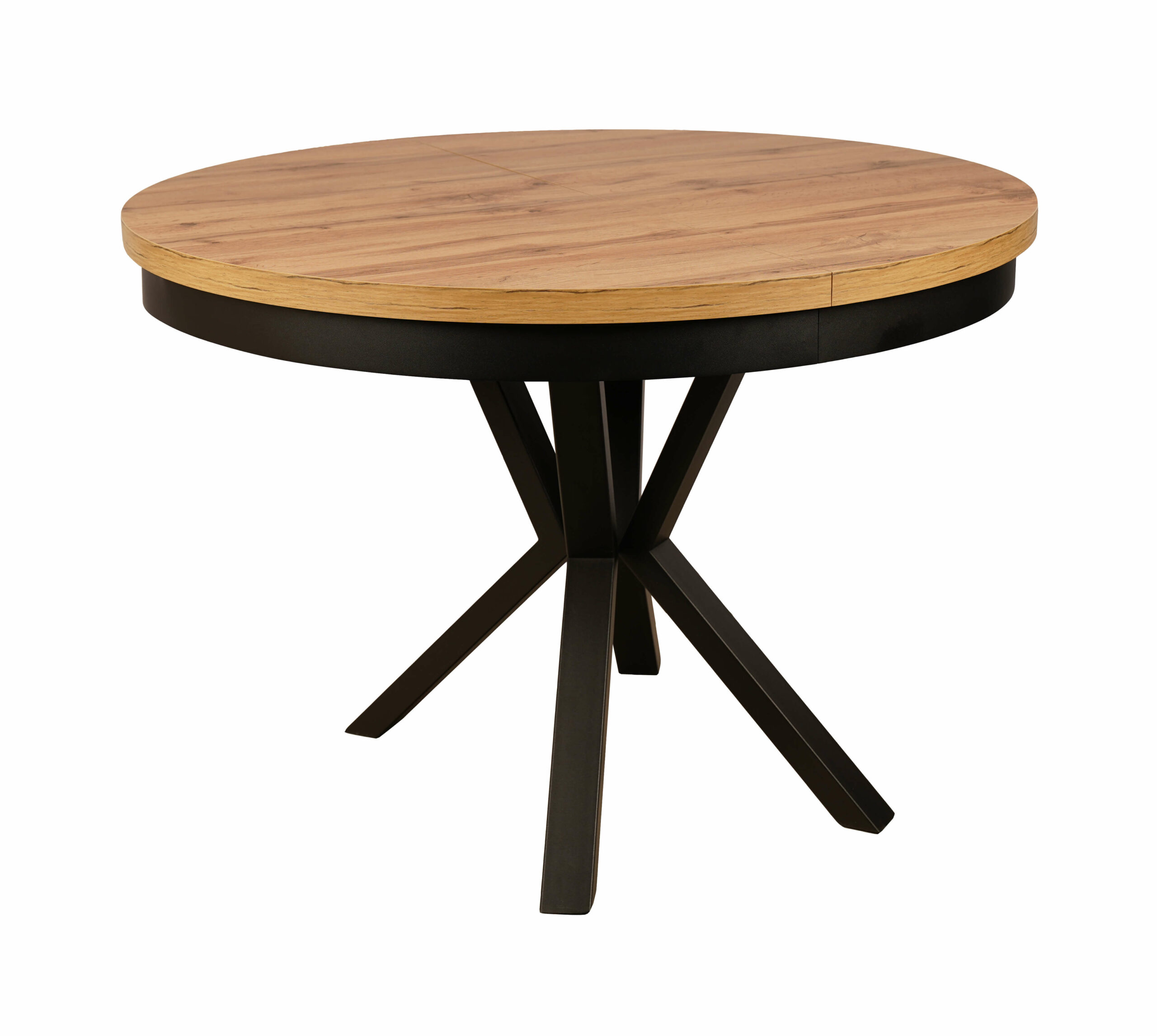 Sora Round Extendable Dining Table ø 90+2×50 cm – Natural Oak Veneer Spider Desk