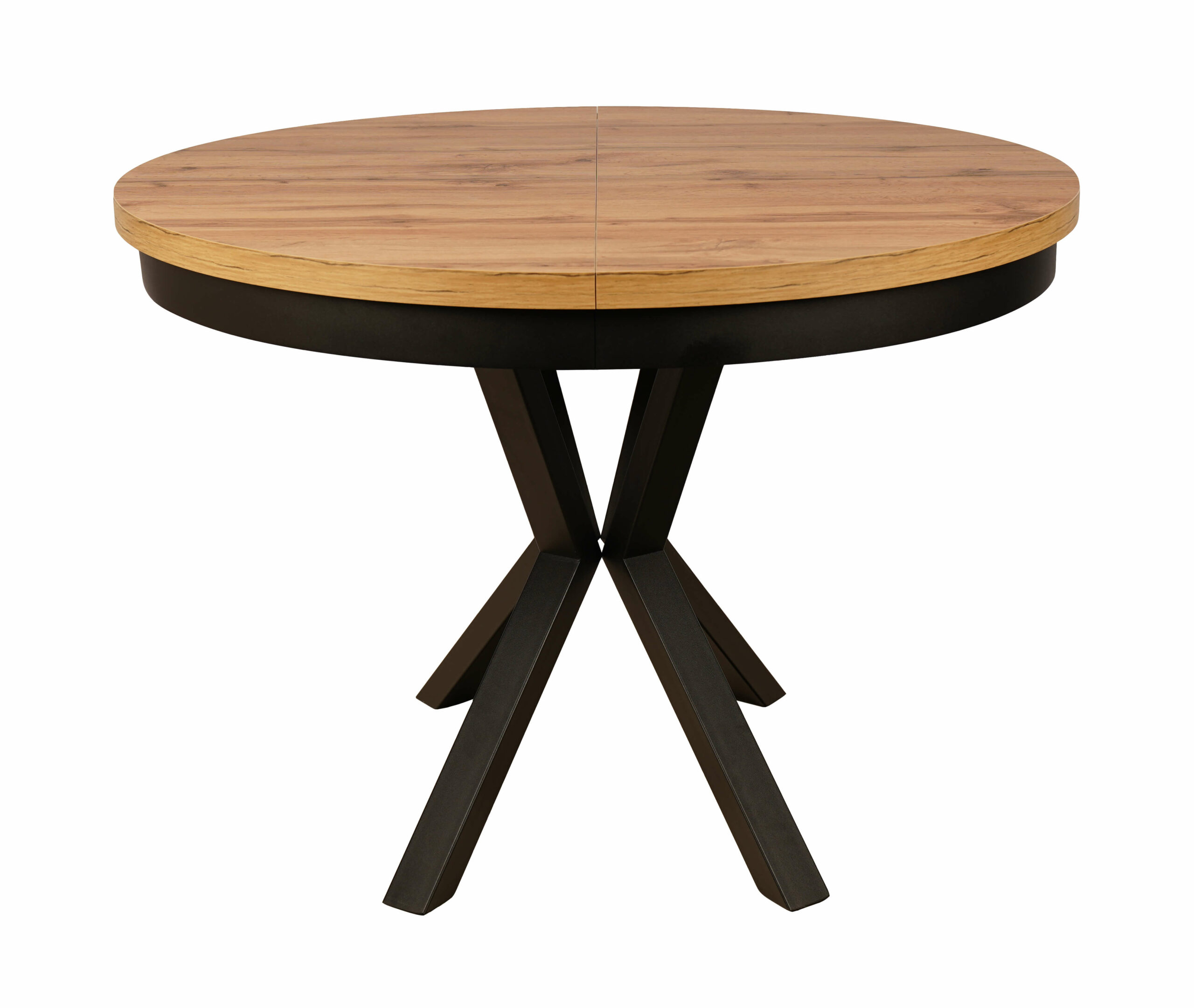 Sora Round Extendable Dining Table ø 90+2×50 cm – Natural Oak Veneer Spider Desk