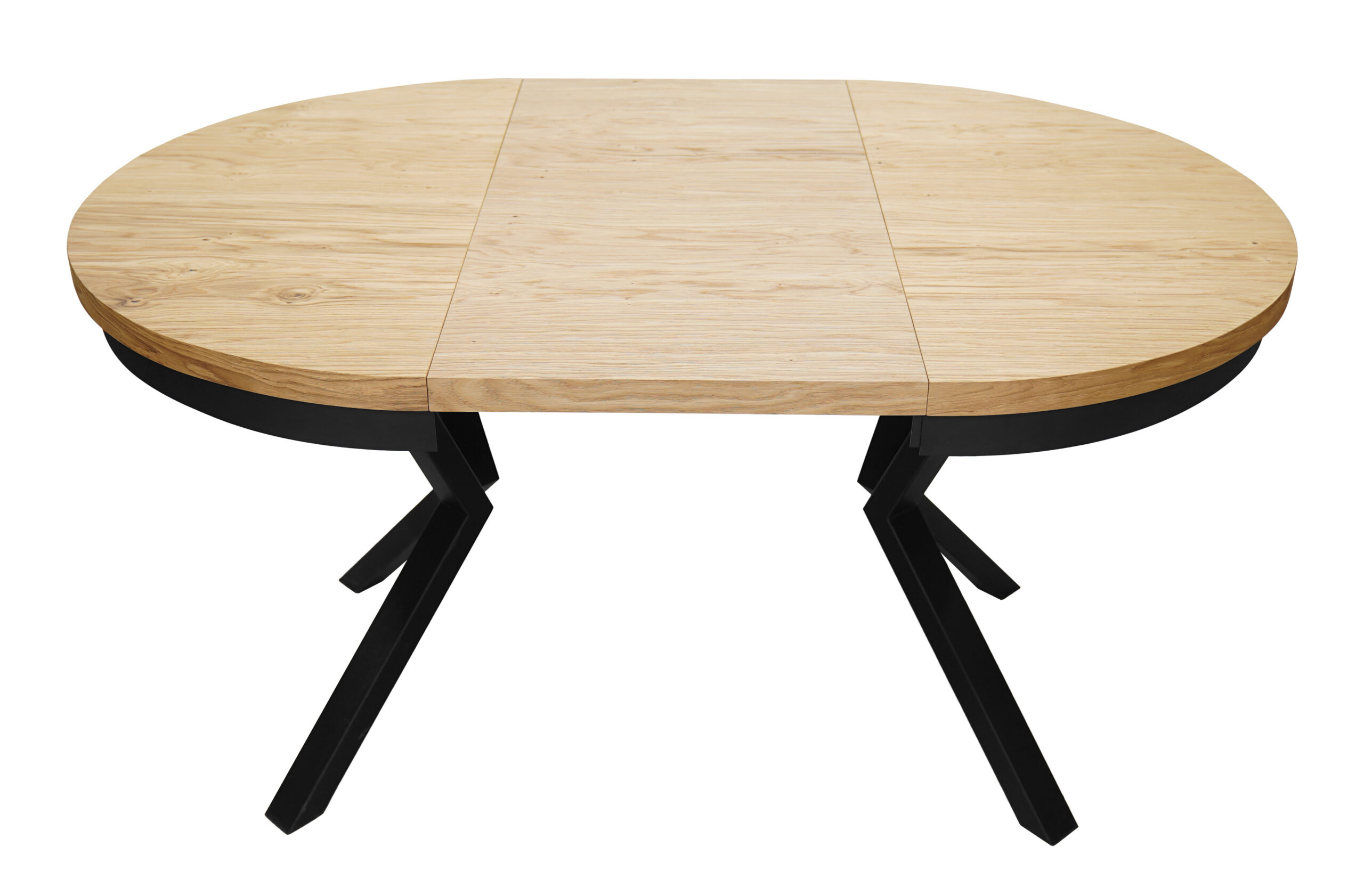 Sora Round Extendable Dining Table ø 90+2×50 cm – Natural Oak Veneer Spider Desk