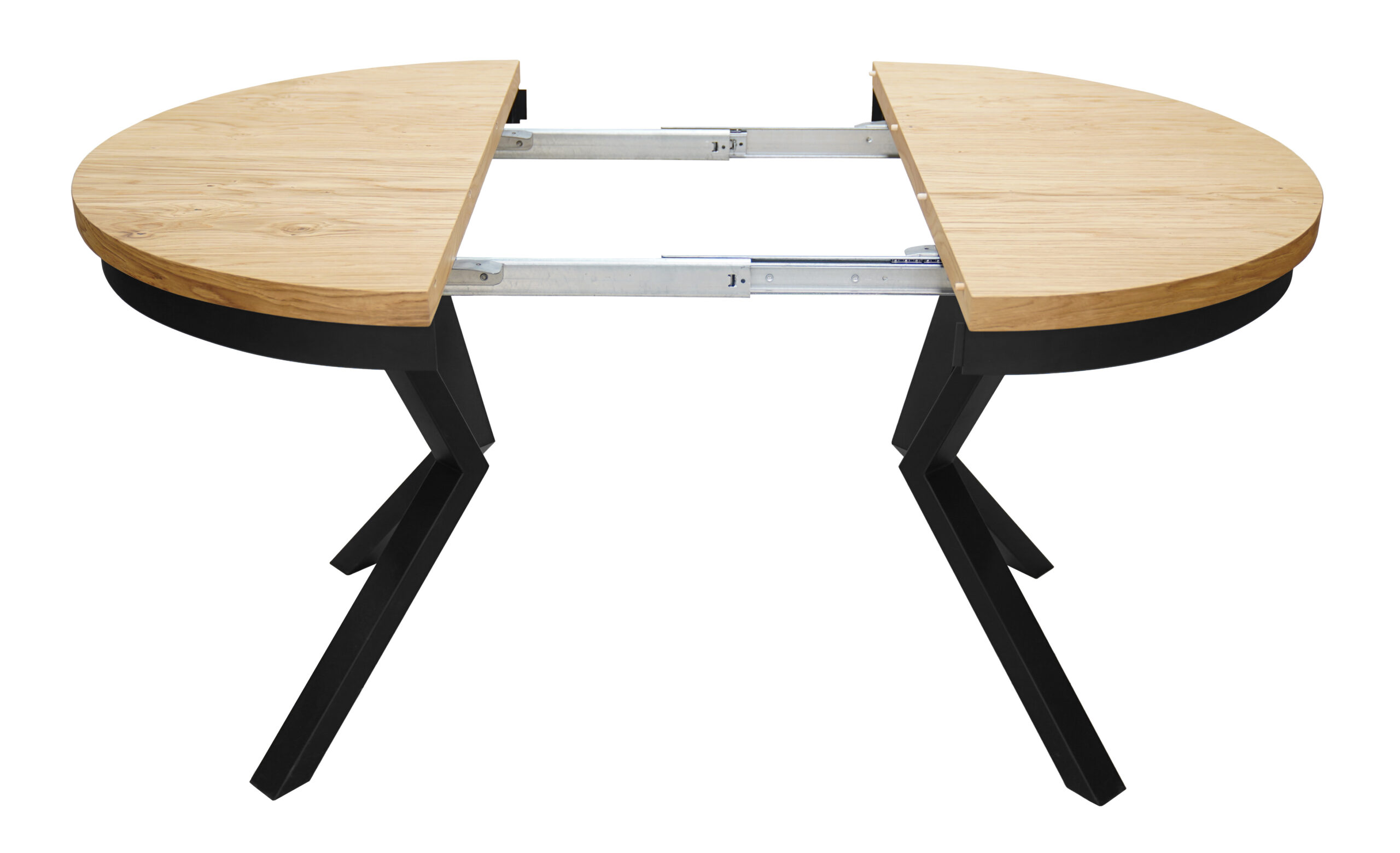 Sora Round Extendable Dining Table ø 90+2×50 cm – Natural Oak Veneer Spider Desk