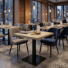 Vigo Square Industrial Bistro Table 80×80 cm – Truffle Oak Café Desk