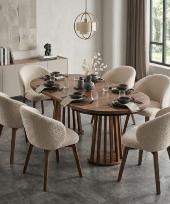 Tovo Dark Walnut Extendable Round Table 100–180cm