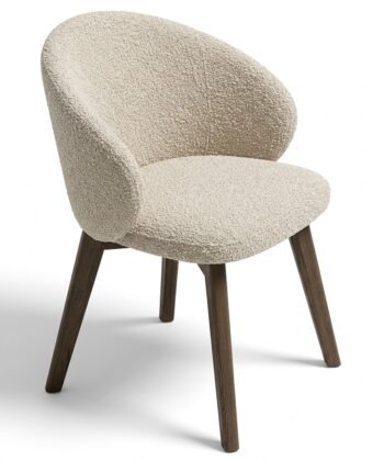 Aura Upholstered Dining Armchair Cremona Fabric & Custom Legs