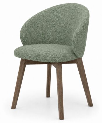 Aura Upholstered Dining Armchair Cremona Fabric & Custom Legs