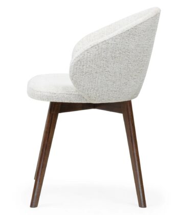 Aura Upholstered Dining Armchair Cremona Fabric & Custom Legs