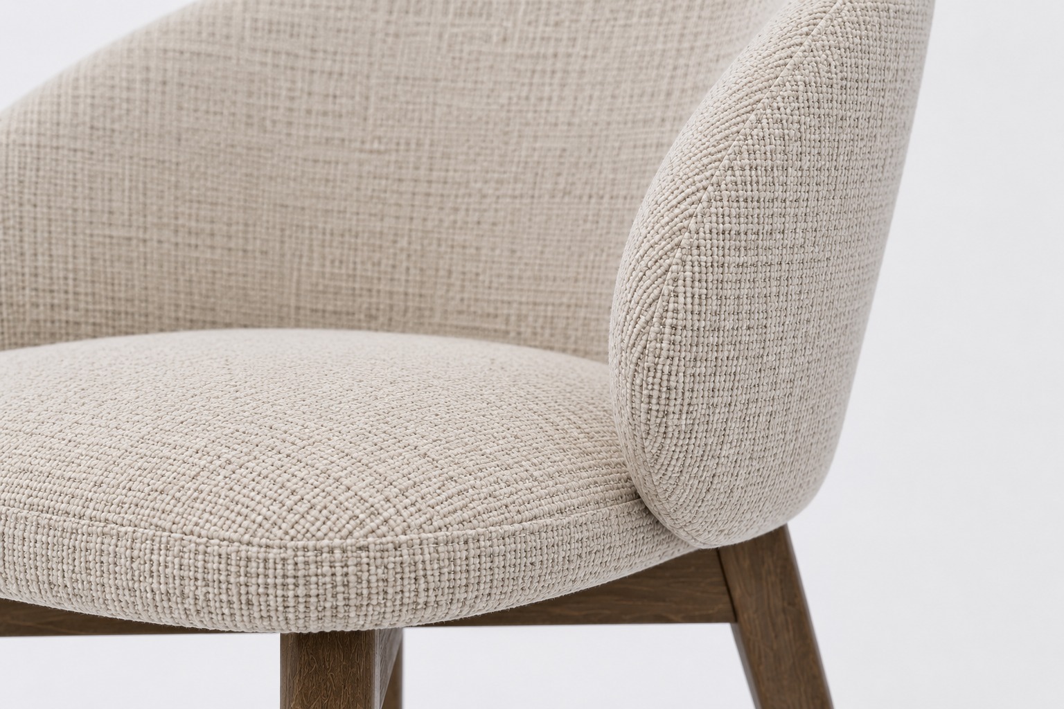 Aura Upholstered Dining Armchair Cremona Fabric & Custom Legs